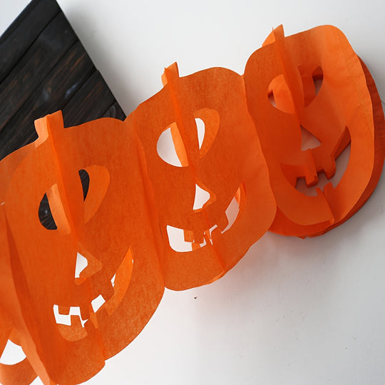 3D Pumpkin Honeycomb Garland Halloween Decoration for Hallways