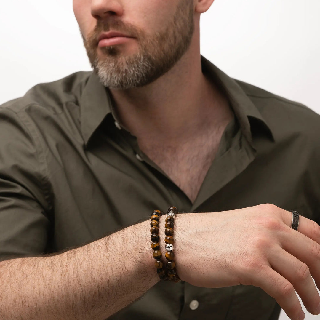 Christmas Gift Personalized Tiger Eye Bracelet for Men