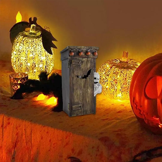 Motion-Activated Talking Mummy Outhouse Halloween Decoration
