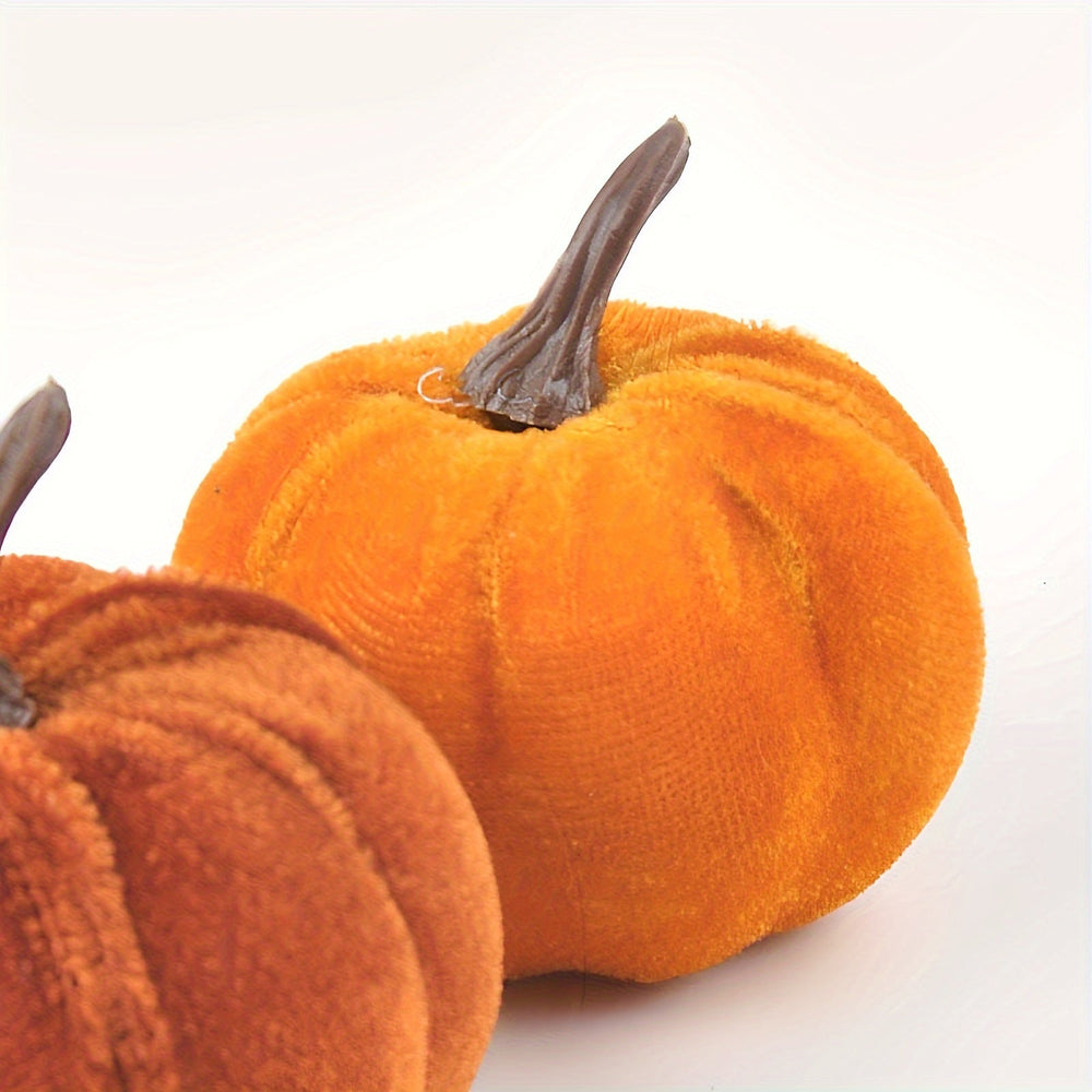 Set of 5 Artificial Mini Pumpkins for Halloween Indoor Fall Decor
