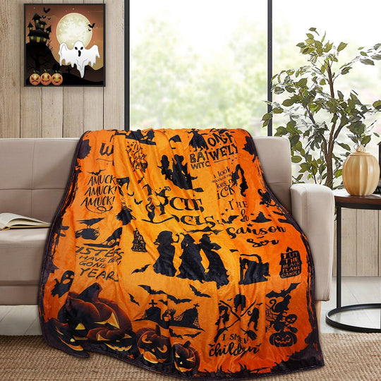 Halloween Pumpkin Pattern Cozy All-Season Stain-Resistant Blanket