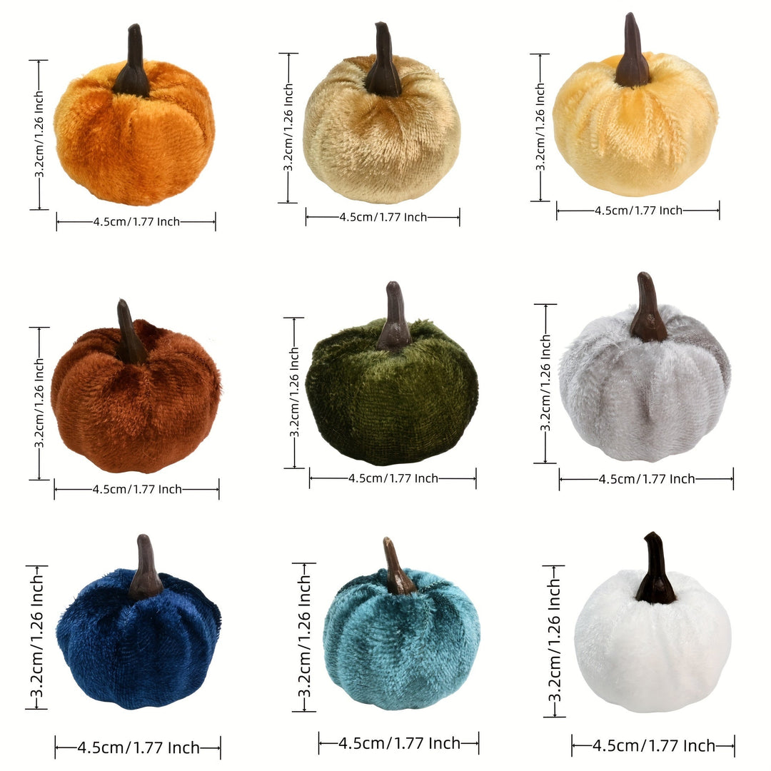 12-Piece Indoor Decorative Pumpkin Set for Halloween and Fall Decor