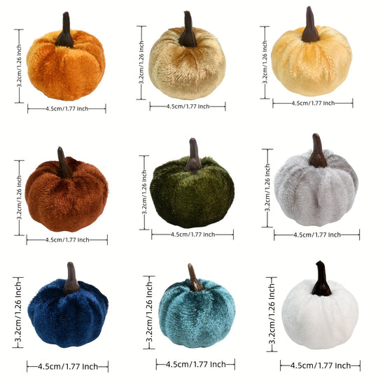 12-Piece Indoor Decorative Pumpkin Set for Halloween and Fall Decor