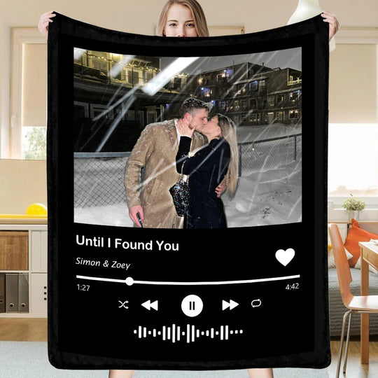 Valentine's Day Gift Custom Music Photo Blanket