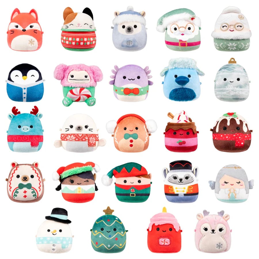 Christmas Gift Squishmallows Original 24-Day Micromallows Holiday Plush Advent Calendar🎄
