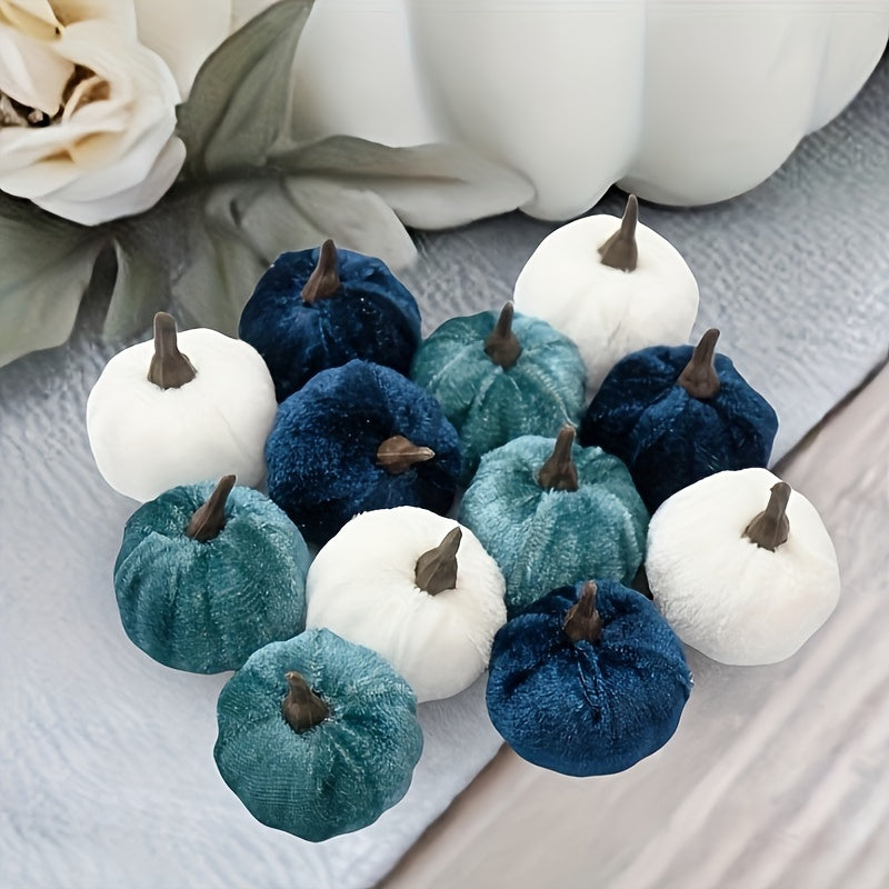 12-Piece Indoor Decorative Pumpkin Set for Halloween and Fall Decor