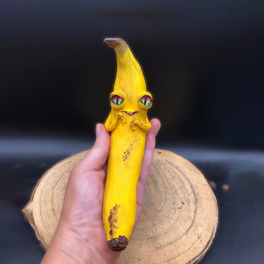 🍌 Halloween Funny Banana Resin Figurines with Googly Eyes