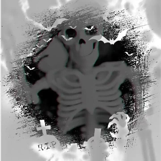 Halloween Skeleton Garland Wall Hanging Decoration Plastic Spooky Wreath