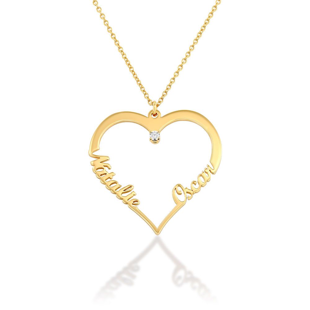 Heart Pendant Necklace with Two Names