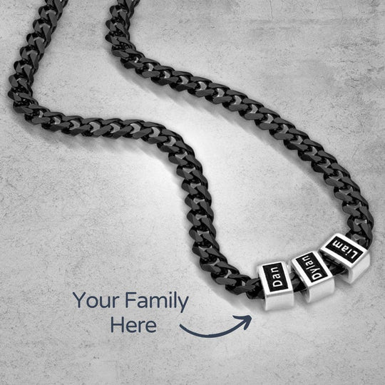 Customized Bead Name Cuban Necklace For Father