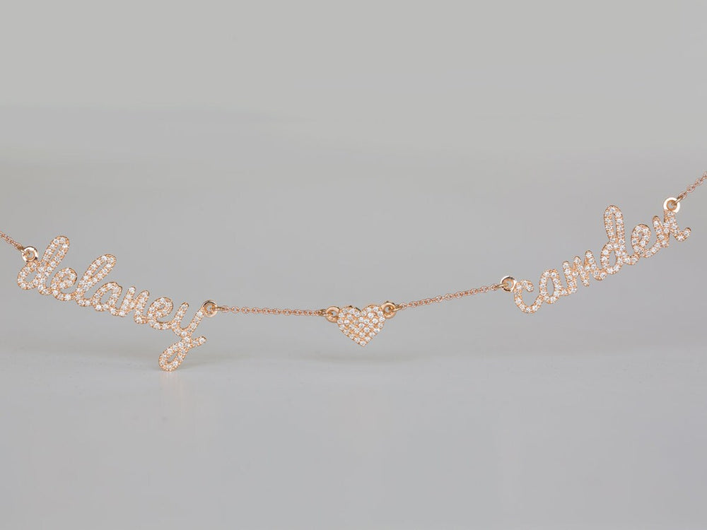 Christmas Gift Personalized Diamond Heart Name Necklace