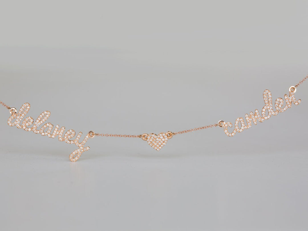 Christmas Gift Personalized Diamond Heart Name Necklace