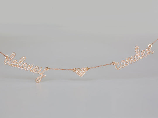 Christmas Gift Personalized Diamond Heart Name Necklace