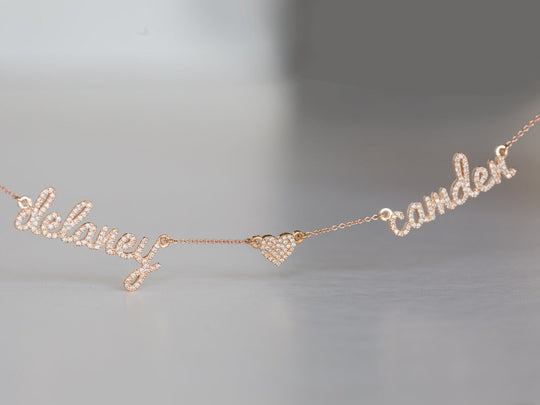 Christmas Gift Personalized Diamond Heart Name Necklace