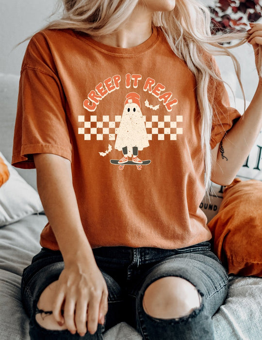 Retro Halloween Comfort Colors shirt  Creep it Real Shirt Vintage Ghost Halloween Shirt