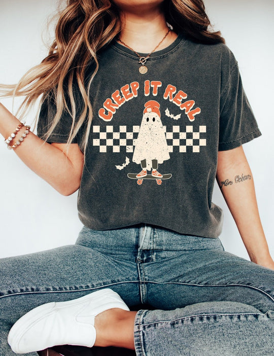 Retro Halloween Comfort Colors shirt  Creep it Real Shirt Vintage Ghost Halloween Shirt