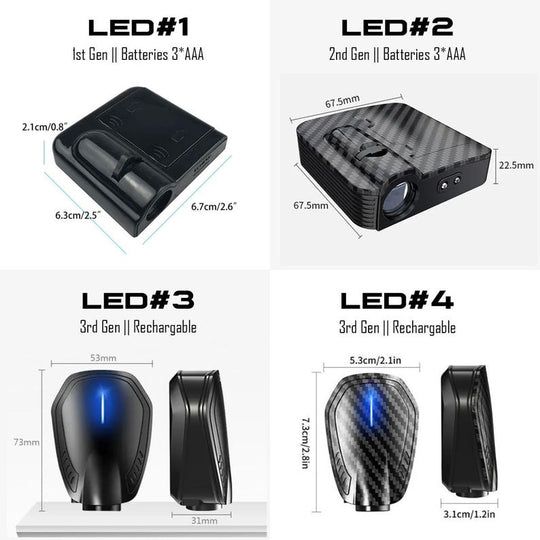 Car LED Welcome Door Light Projector | Set of 2 with Light & Distance Sensors |Fits All Car Models | Reliable Quality with 2-Year Warranty