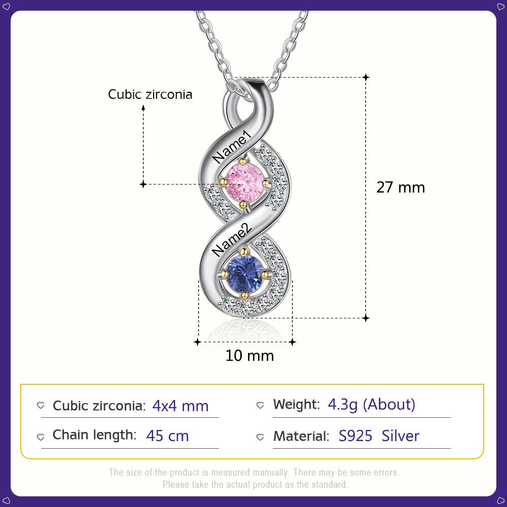 Christmas Gift Personalized Mother Necklace with Birthstones