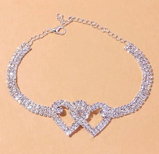 2 Hearts Anklet Ankle Bracelet