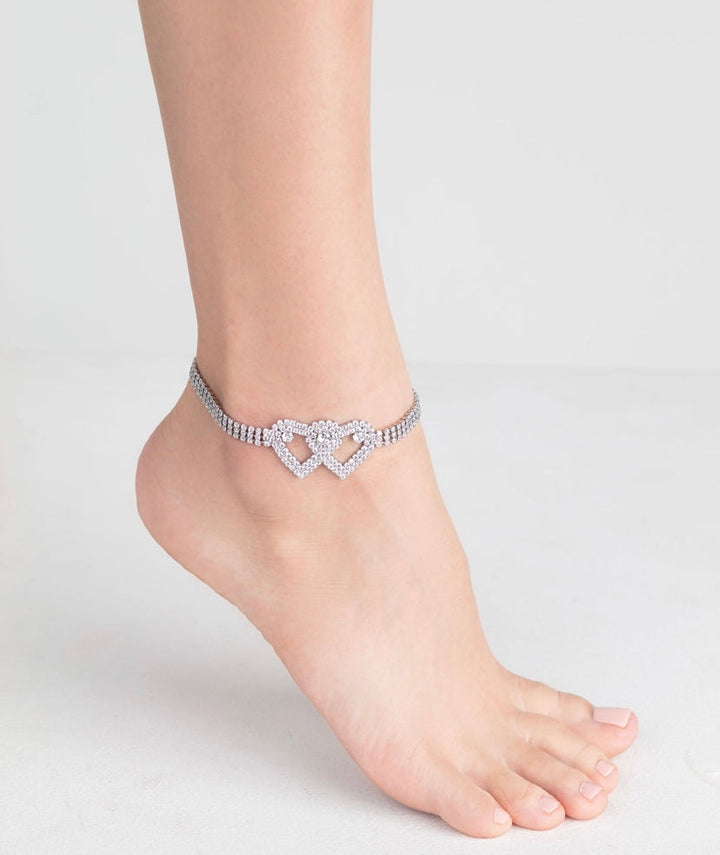 2 Hearts Anklet Ankle Bracelet