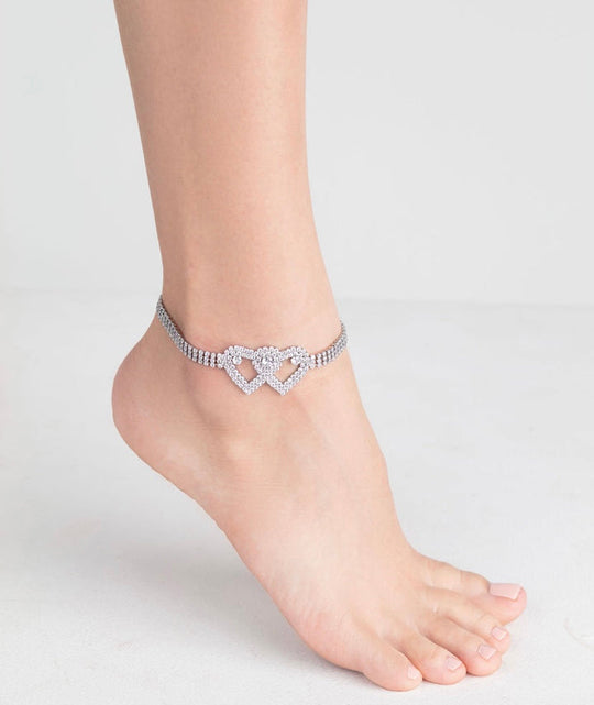 2 Hearts Anklet Ankle Bracelet