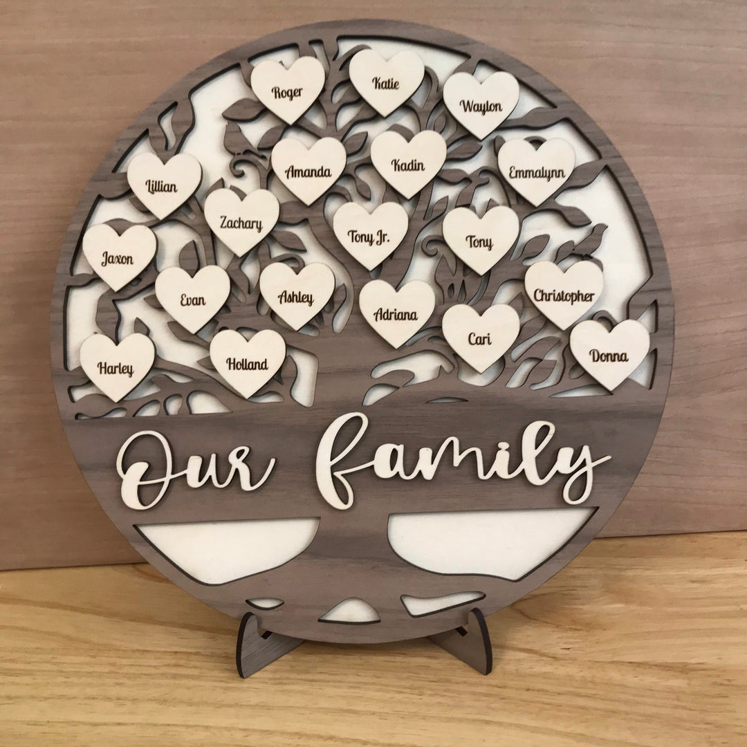 Personalized Wooden Gift Grandkids Sign Family Tree