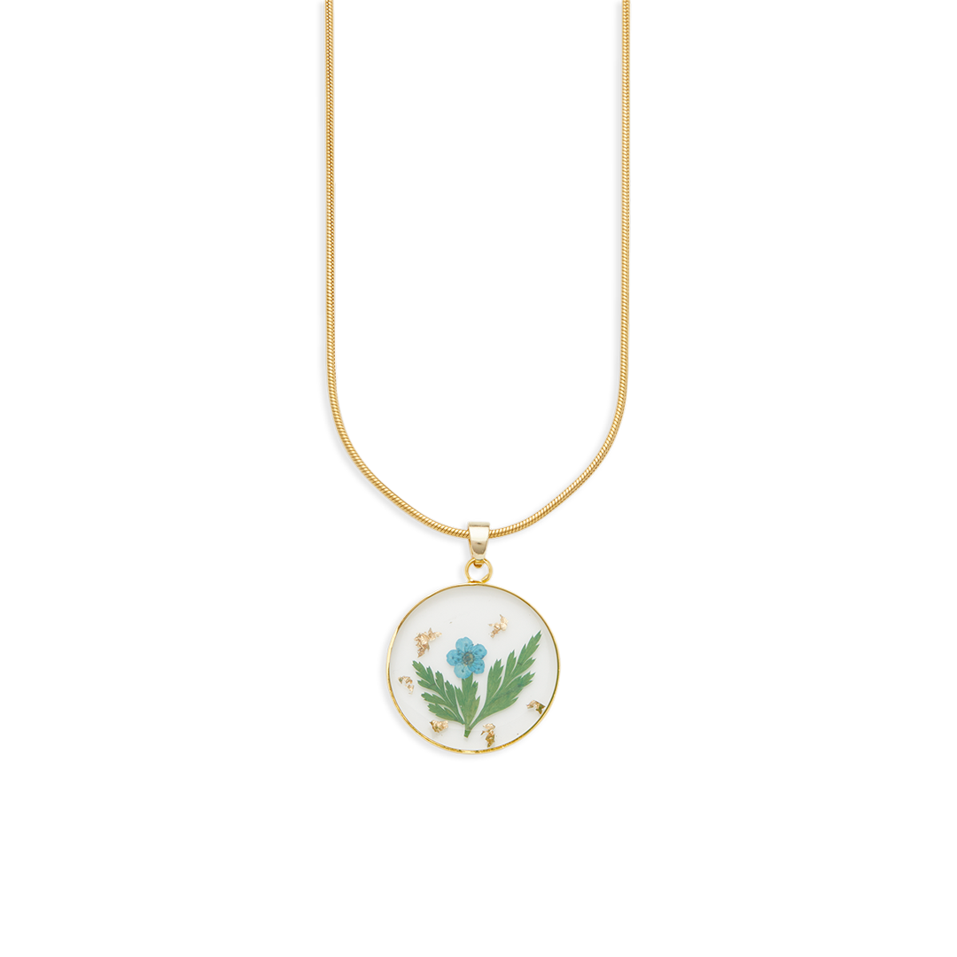 Pressed Birth Flower Necklace