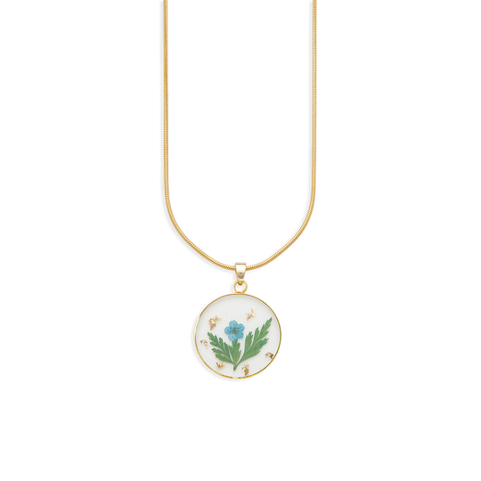 Pressed Birth Flower Necklace