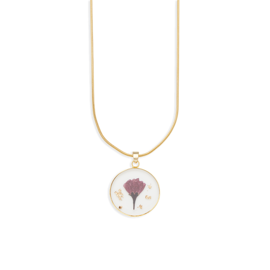 Pressed Birth Flower Necklace