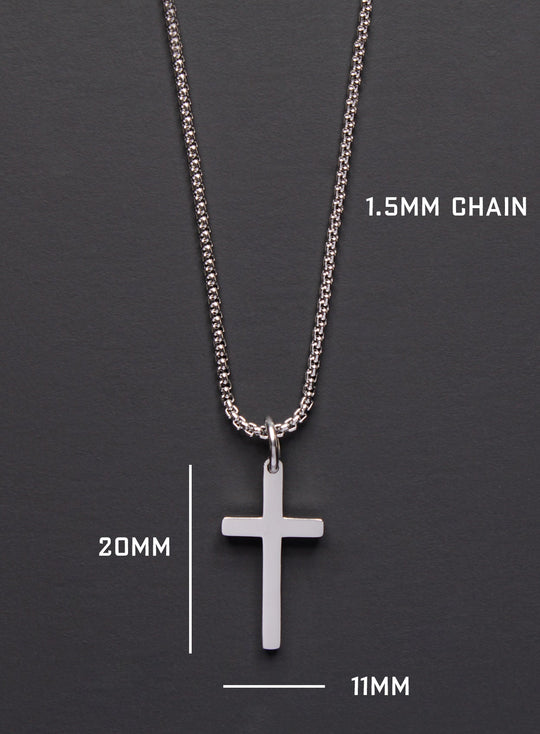 Small Stainless Steel Cross Necklace For Men