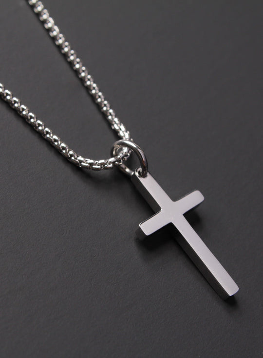 Small Stainless Steel Cross Necklace For Men