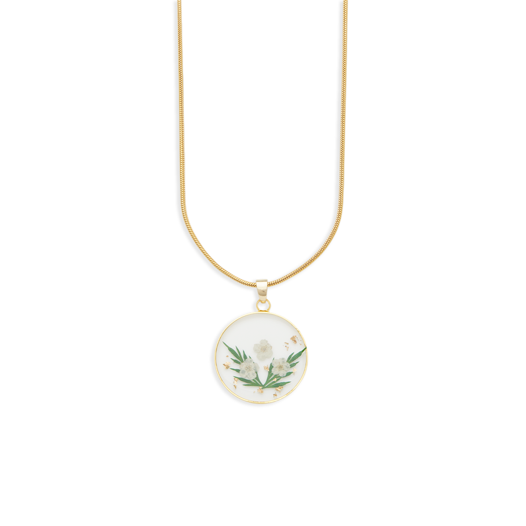 Pressed Birth Flower Necklace