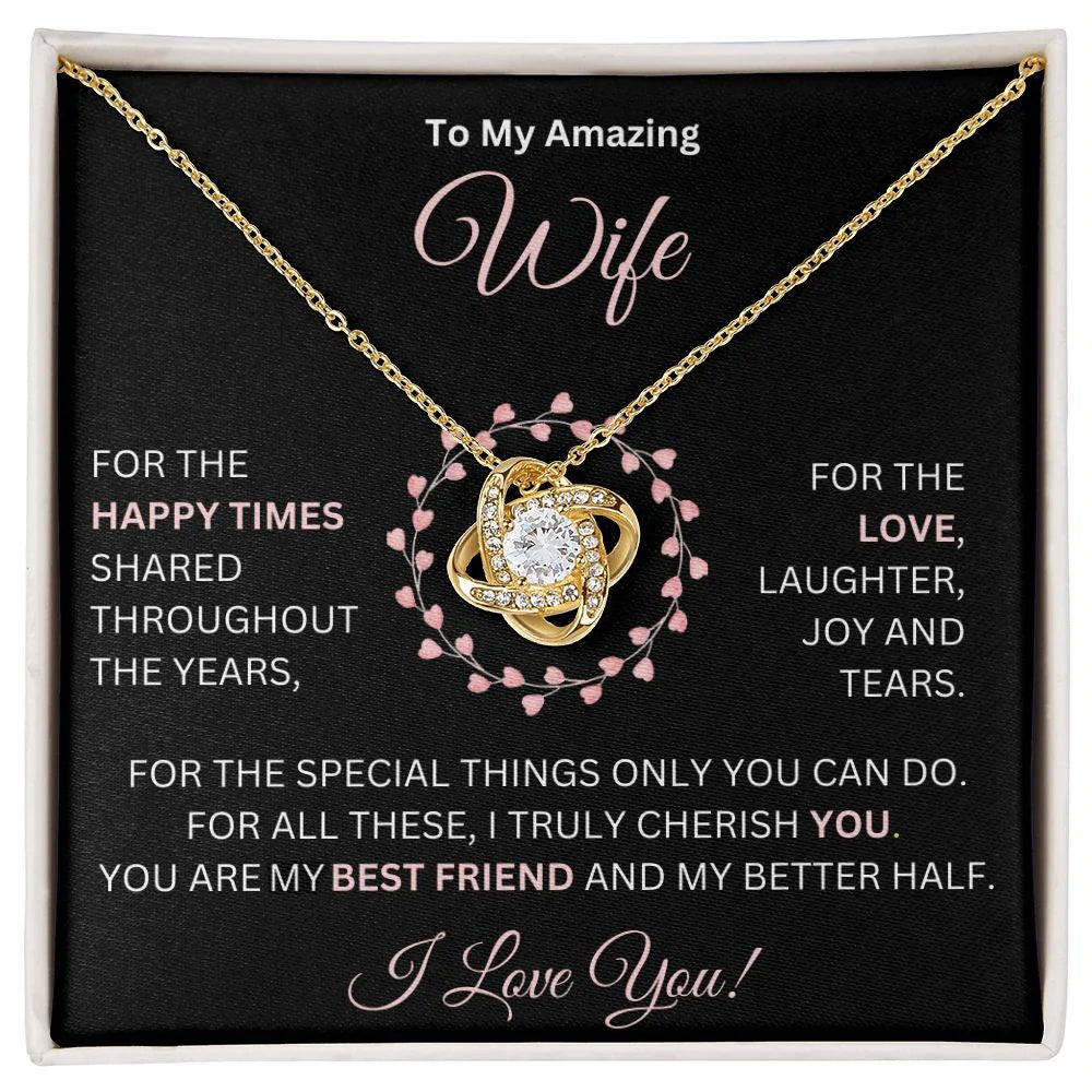 To My Amazing Wife Love Knot Necklace Gifts For Lover