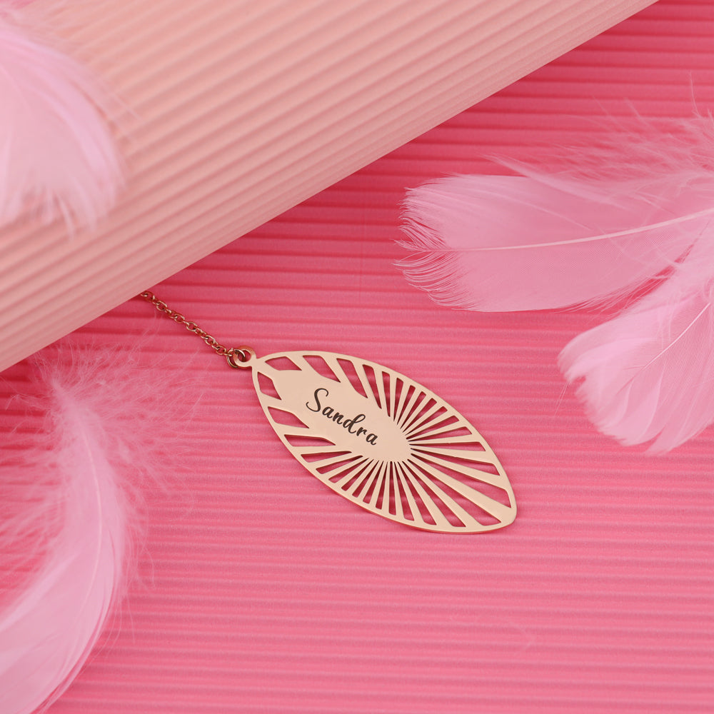 Personalized Name and Birthstone Leaf Bookmark