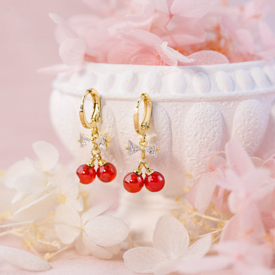 Cherry Stud Earrings or Necklace