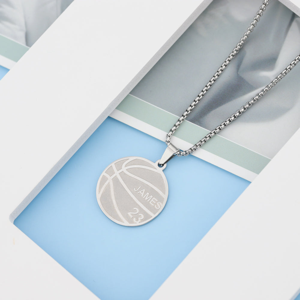 Personalized basketball Necklace-Believe In Yourself, Forever Partner