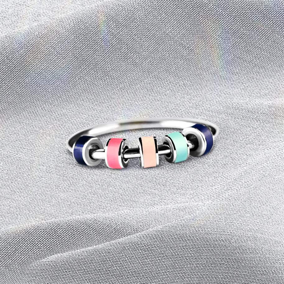 Anxiety Relieving Enamel Fidget Ring-Awareness Avenue-gift: All,gift: Daughter,gift: Granddaughter,ring: All,ring: Daughter,ring: Granddaughter