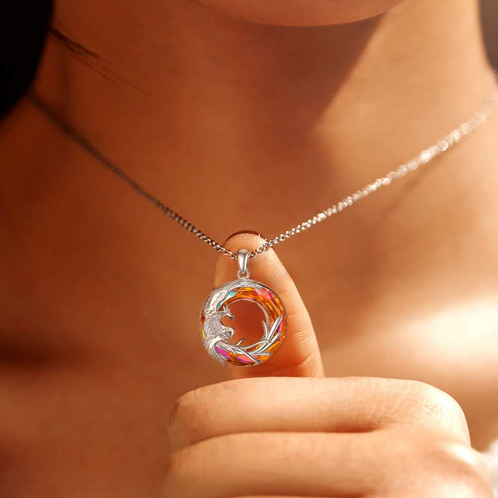 Phoenix Crystal Necklace | 925 Sterling Silver-Awareness Avenue-