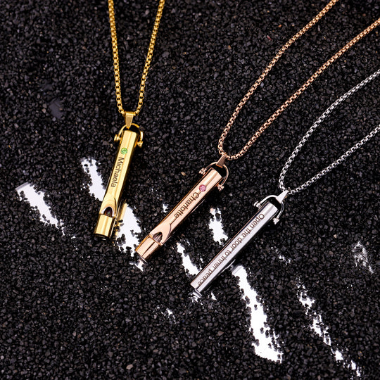 Personalized Whistle Pendant Necklace