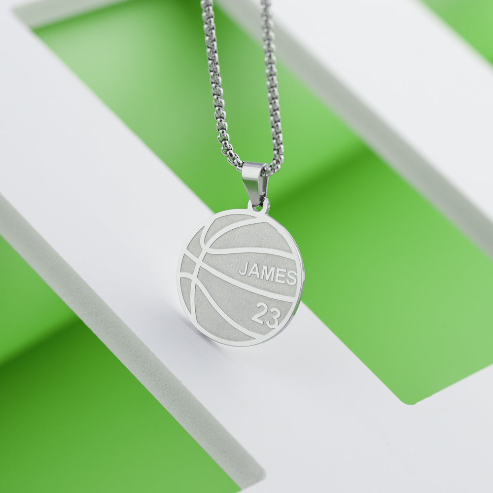 Personalized basketball Necklace-Believe In Yourself, Forever Partner