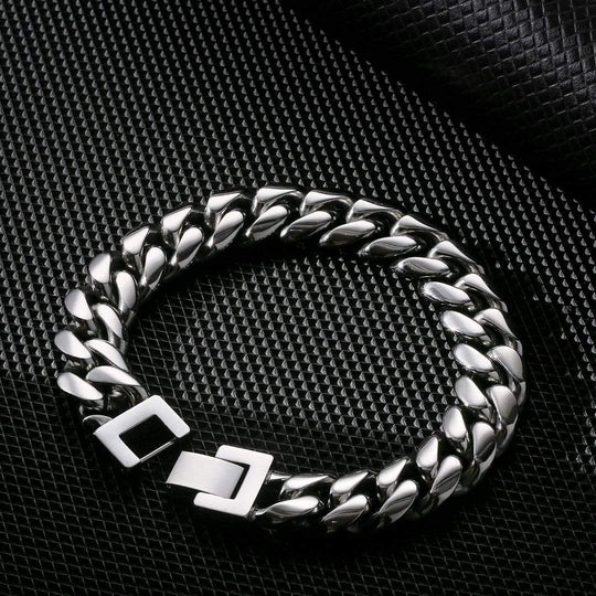 12mm Miami Cuban Bracelet - 18k Gold & White Gold Bracelet For Man MelodyNecklace