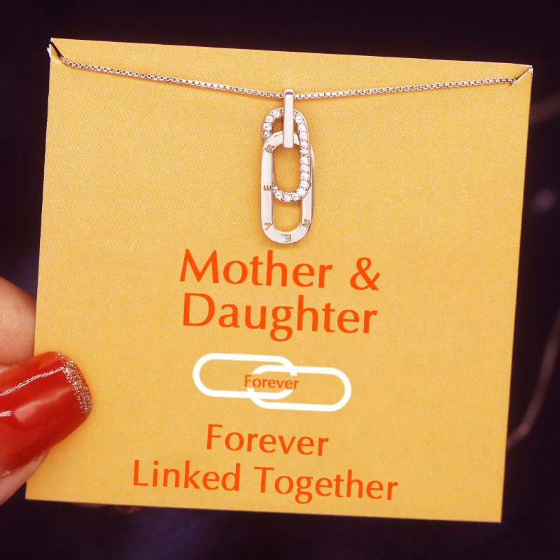 Mother & Daughter Forever Linked Together Necklace in Gold