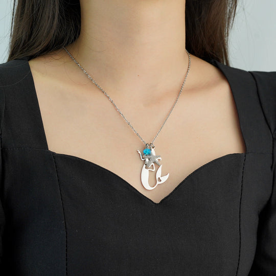 Ocean Starfish Mermaid Pendant Necklace