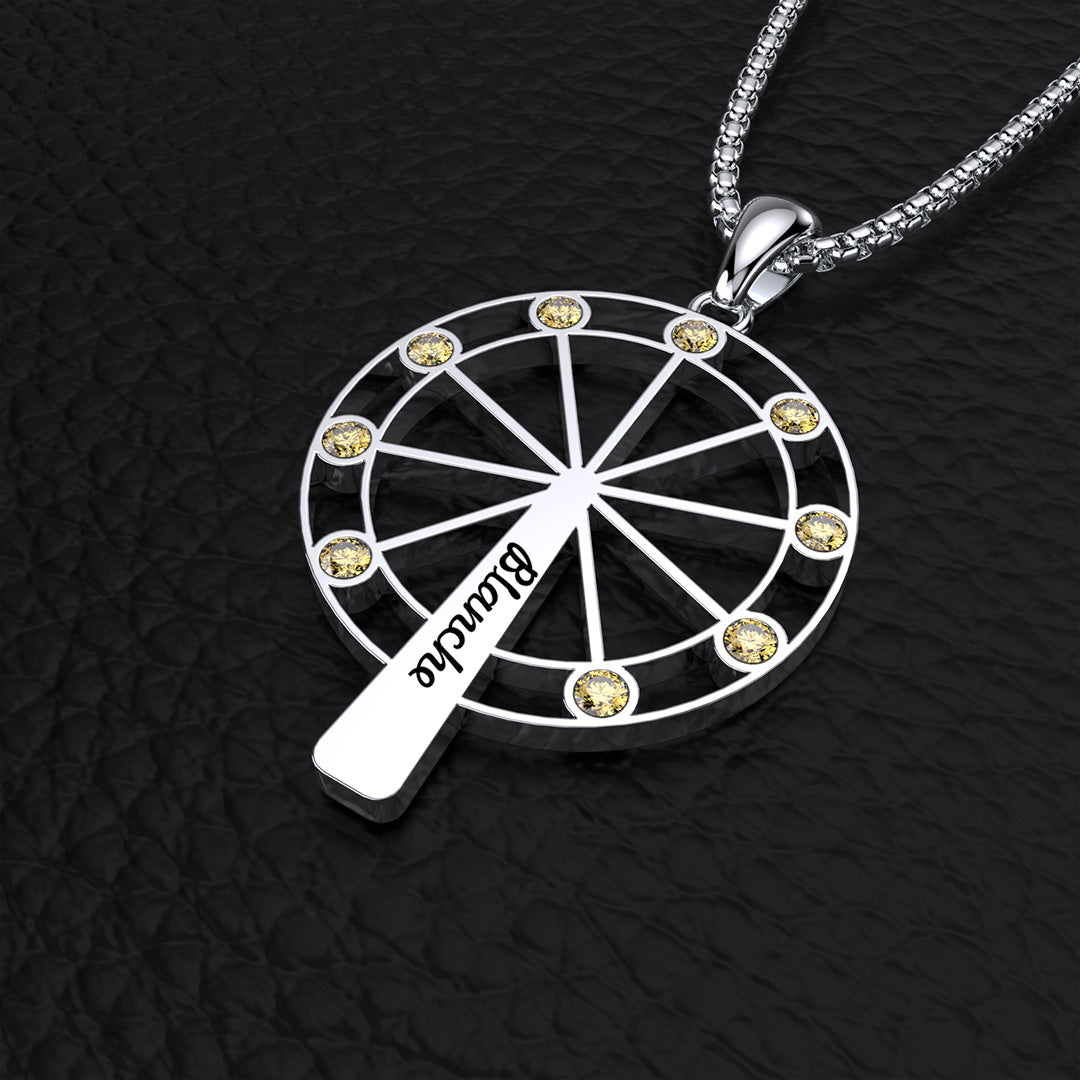 Personalized Ferris Wheel Charm Necklace-Birthstone Decor