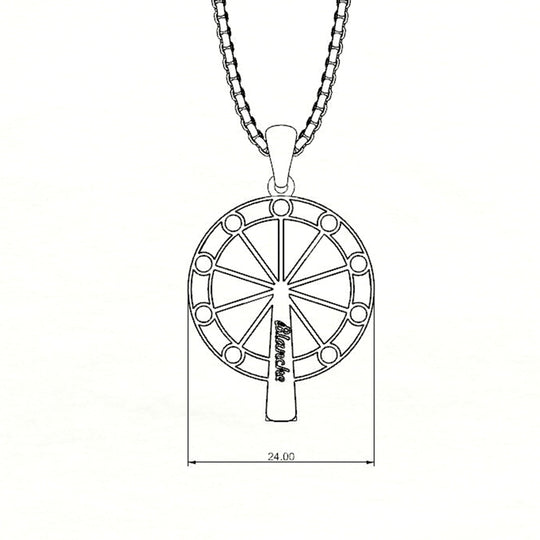 Personalized Ferris Wheel Charm Necklace-Birthstone Decor