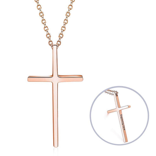 Cross Pendant Necklace For Women Men Engraved Name Personalized Necklace