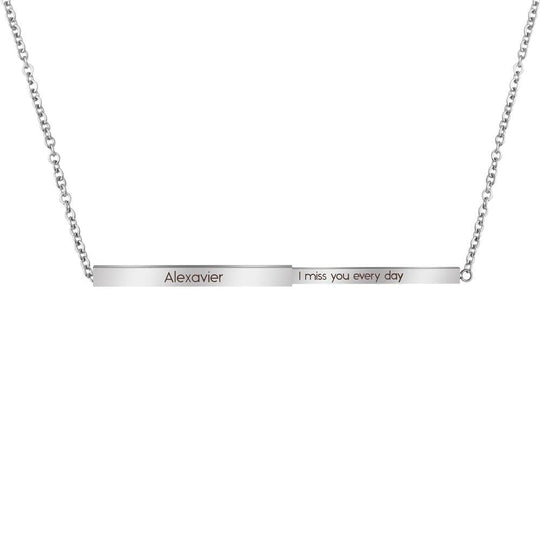 Personalized Secret Message Engraved Slider Necklace