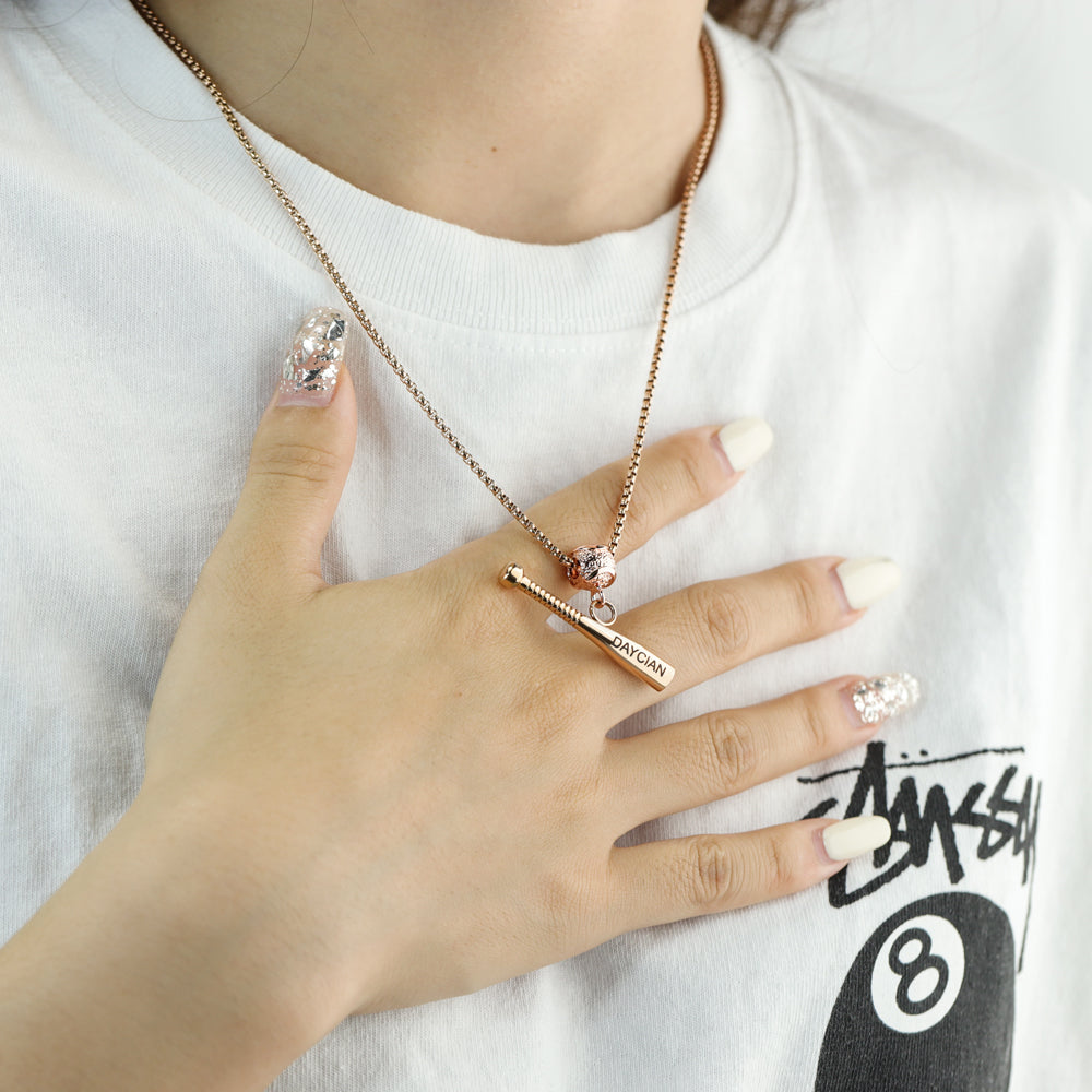 Personalized Baseball Champion Name Necklace