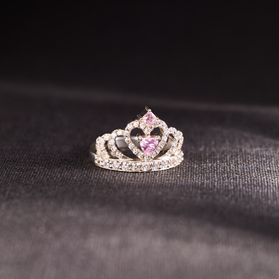 Crown Ring-Princess Queen Pink Diamond Ring