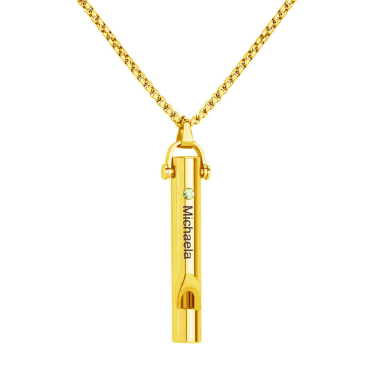 Personalized Whistle Pendant Necklace